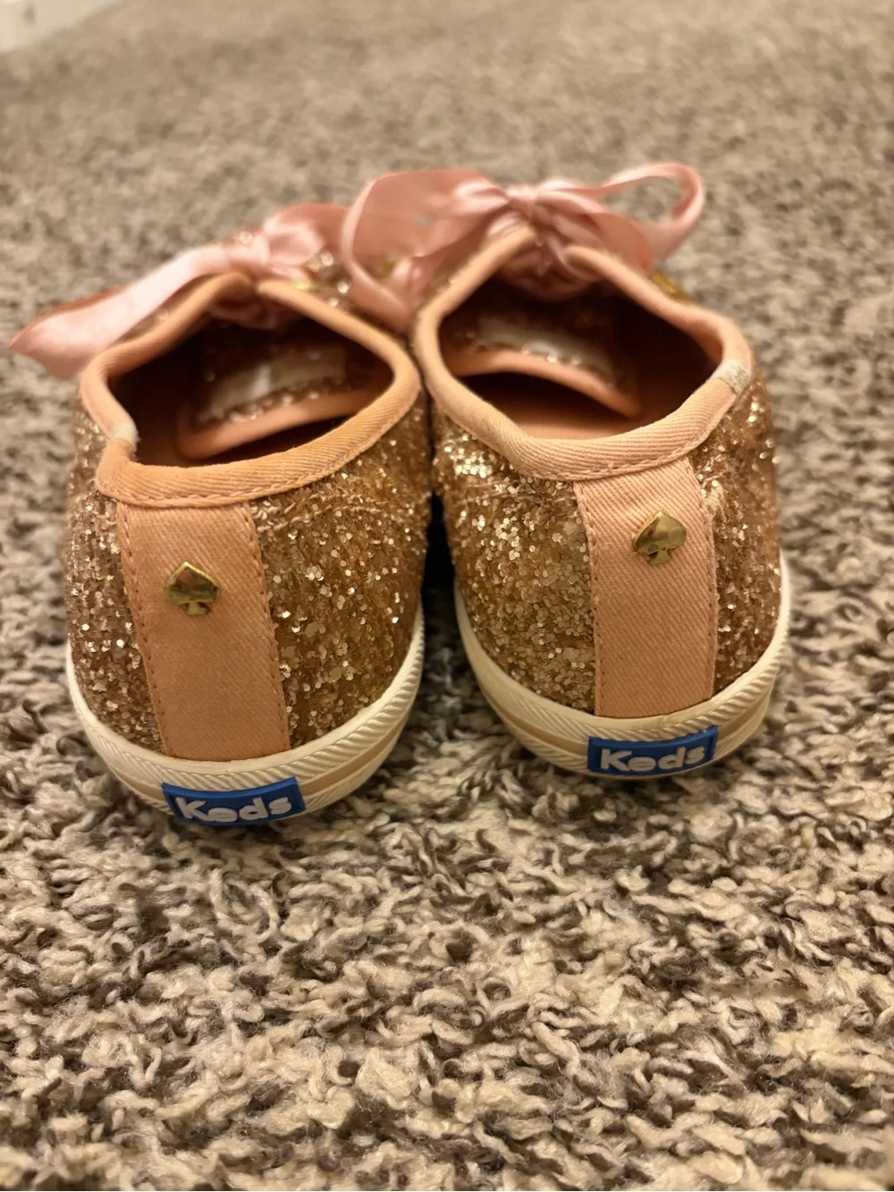 kate spade Rose Gold Glitter Low-Top Sneakers